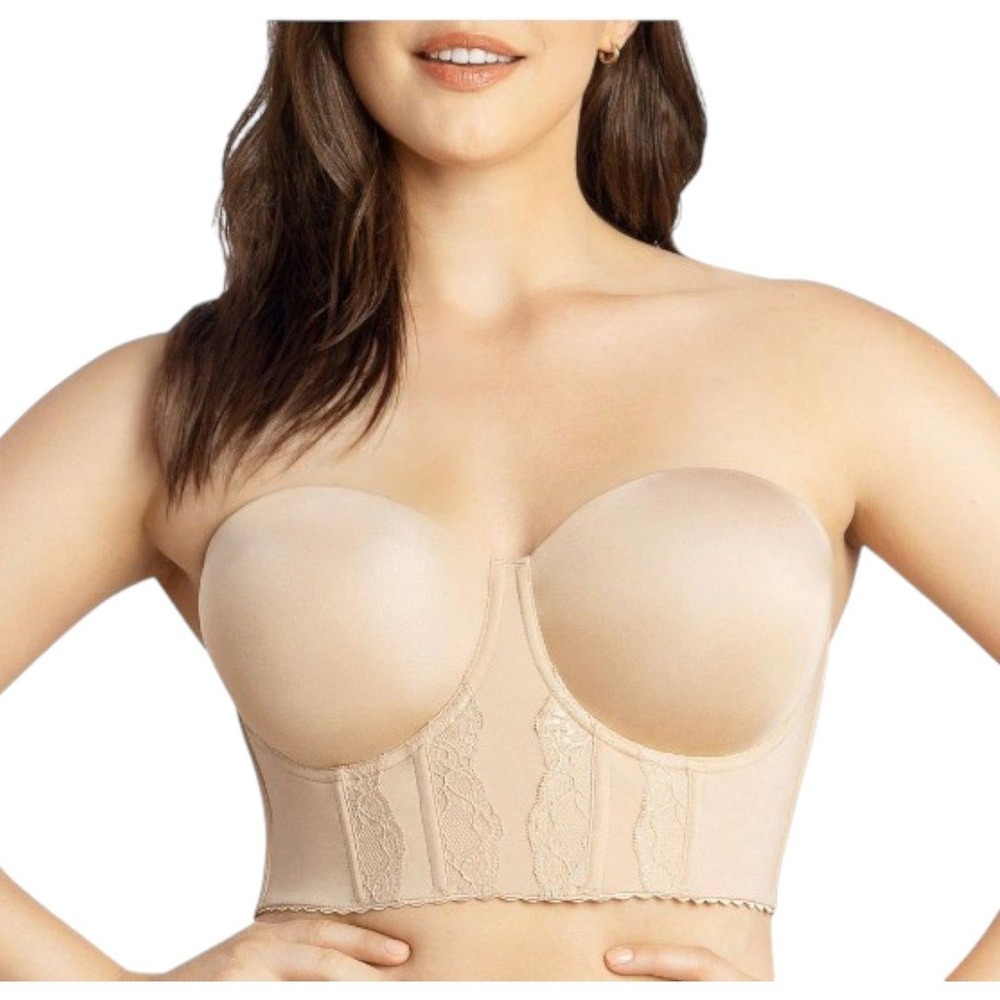 NWT Parfait Lingerie Elissa Strapless Longline Bra European Nude Underwire 34H